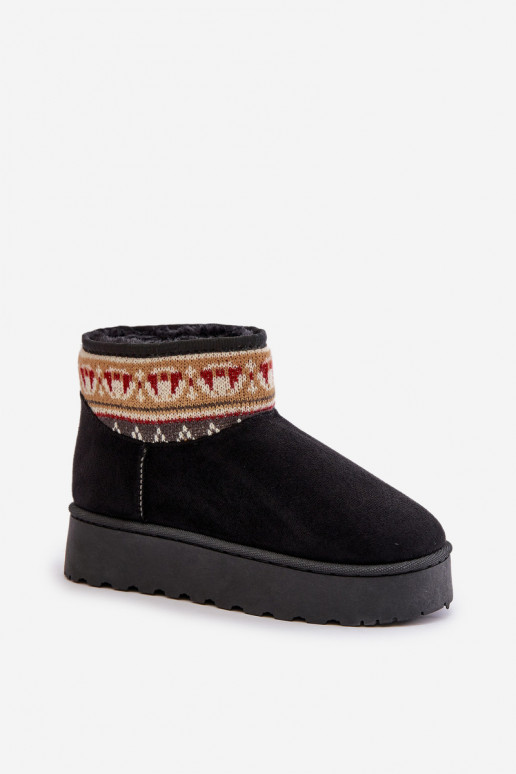 nööpidega lumesaapad  mustriga platvormiga Must Avatharia