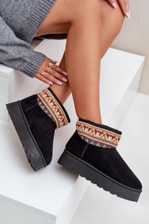 nööpidega lumesaapad  mustriga platvormiga Must Avatharia