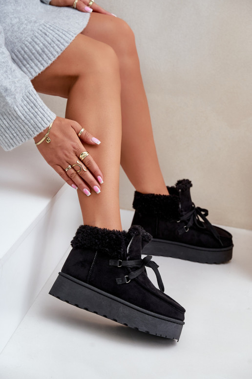 nööpidega lumesaapad  platvormiga karusnahaga Typu Branek Must Ciabellae