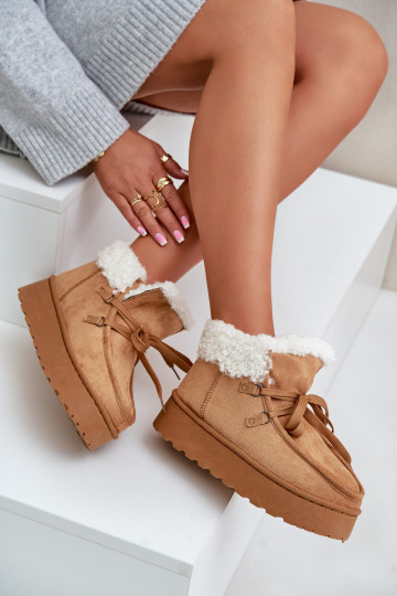 nööpidega lumesaapad  platvormiga karusnahaga Typu Branek pruunid värvi Ciabellae