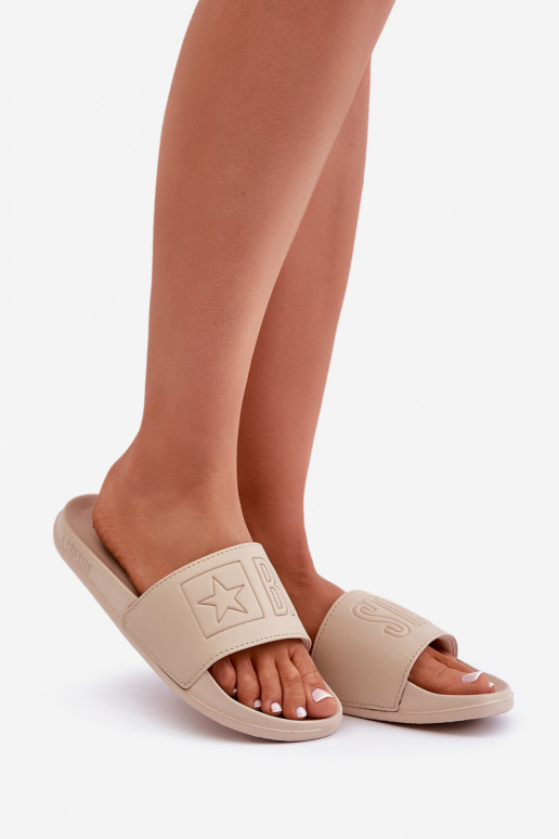 Kerged rannaplätud naiste plätud Big Star OO274043 beeži värvi Kerged rannaplätud naiste plätud Big Star OO274043 beeži värvi