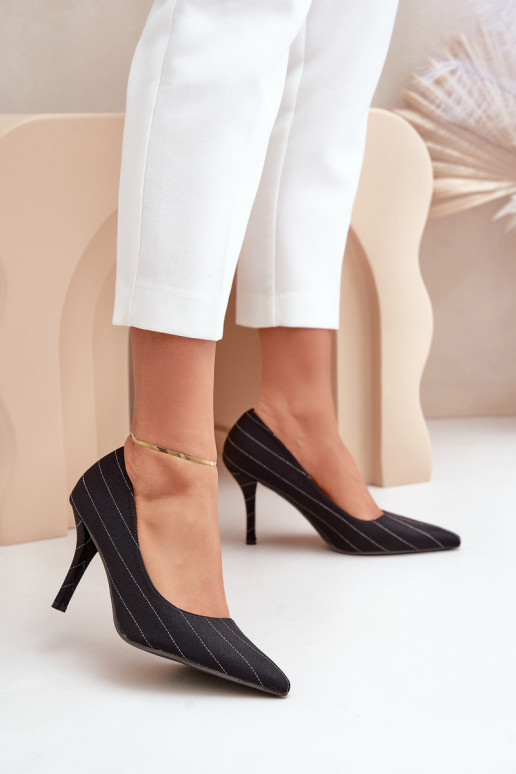 Riidest kõrge kontsaga  triipudega Must Tifidra