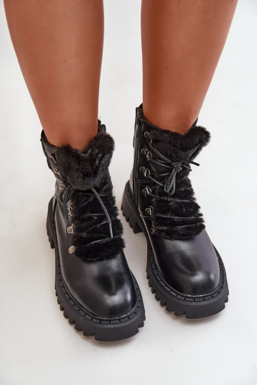 voodriga Naiste poolsaapad jalanõud  eko-nahast Must Willatta 2