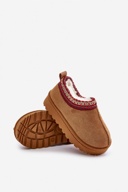 nööpidega lumesaapad Naiste poolsaapad Laste jalanõud platvormiga voodriga karusnahaga pruunid värvi Vilabria