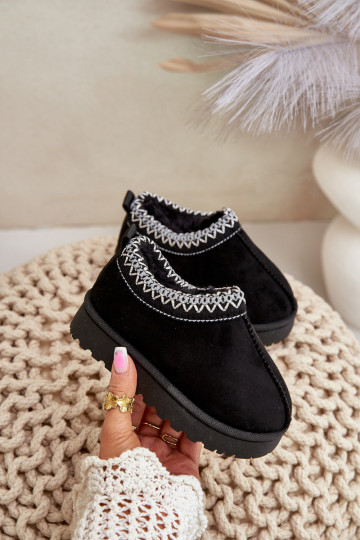 nööpidega lumesaapad Naiste poolsaapad Laste jalanõud platvormiga voodriga karusnahaga Must Vilabria