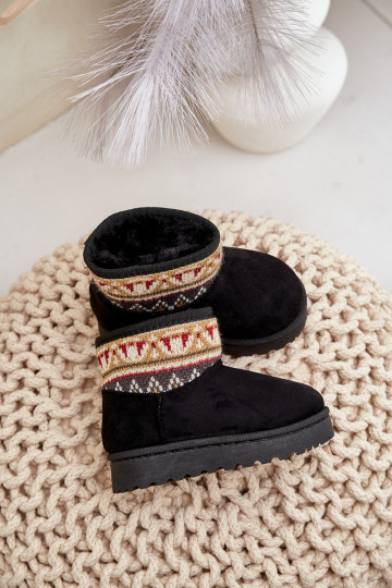 nööpidega lumesaapad Laste jalanõud mustriga voodriga karusnahaga Must Mirirae 2