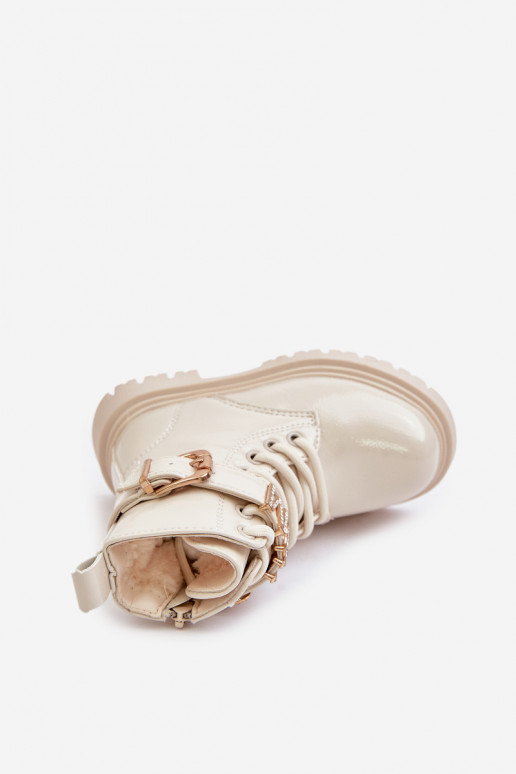 Naiste poolsaapad Laste Laque voodriga dekoreeritud kontsaga beeži värvi Gilian Naiste poolsaapad Laste Laque voodriga dekoreeritud kontsaga beeži värvi Gilian