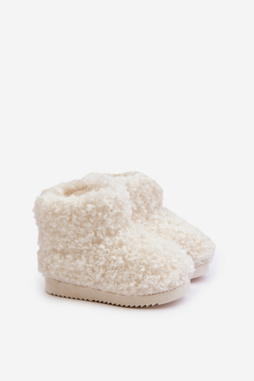 Naiste poolsaapad nööpidega lumesaapad Laste jalanõud karusnahaga Typu Baranek Elevandiluu värvi Mevael