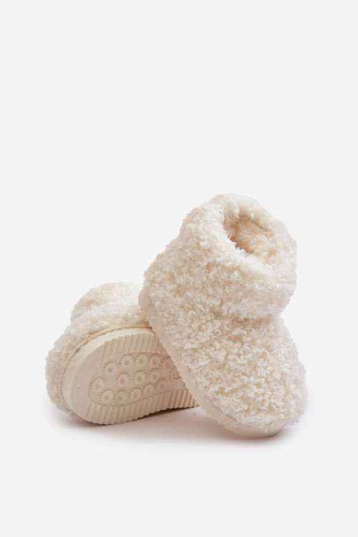 Naiste poolsaapad nööpidega lumesaapad Laste jalanõud karusnahaga Typu Baranek Elevandiluu värvi Mevael