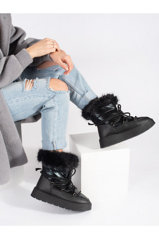 Must Naiste lumesaapad karusnahaga 