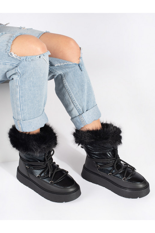 Must Naiste lumesaapad karusnahaga 