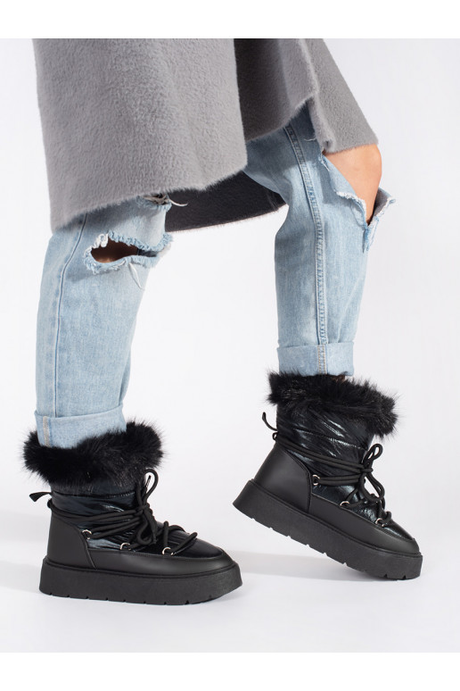 Must Naiste lumesaapad karusnahaga 