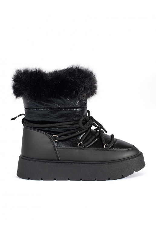 Must Naiste lumesaapad karusnahaga 