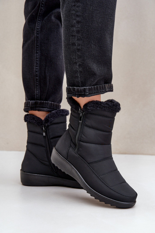 nööpidega lumesaapad   karusnahaga Must Fiorittia