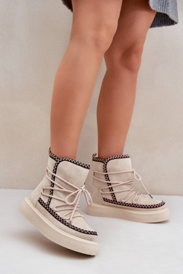 nööpidega lumesaapad  Z Haftem platvormiga Elevandiluu värvi Naleris 2