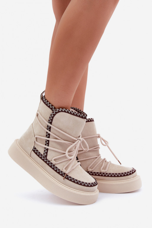 nööpidega lumesaapad  Z Haftem platvormiga Elevandiluu värvi Naleris