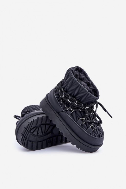 nööpidega lumesaapad Laste jalanõud voodriga Grubym karusnahaga Must Nastira