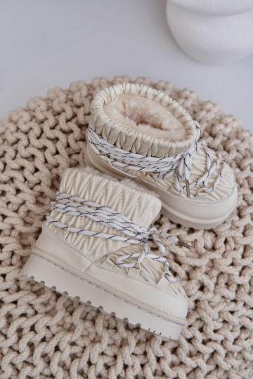 nööpidega lumesaapad Laste jalanõud voodriga Grubym karusnahaga Elevandiluu värvi Nastira 2