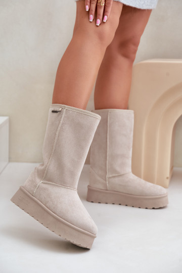 nööpidega lumesaapad platvormiga Big Star OO274894 Elevandiluu värvi