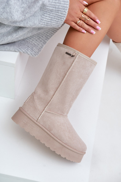  nööpidega lumesaapad platvormiga Big Star OO274894 Elevandiluu värvi