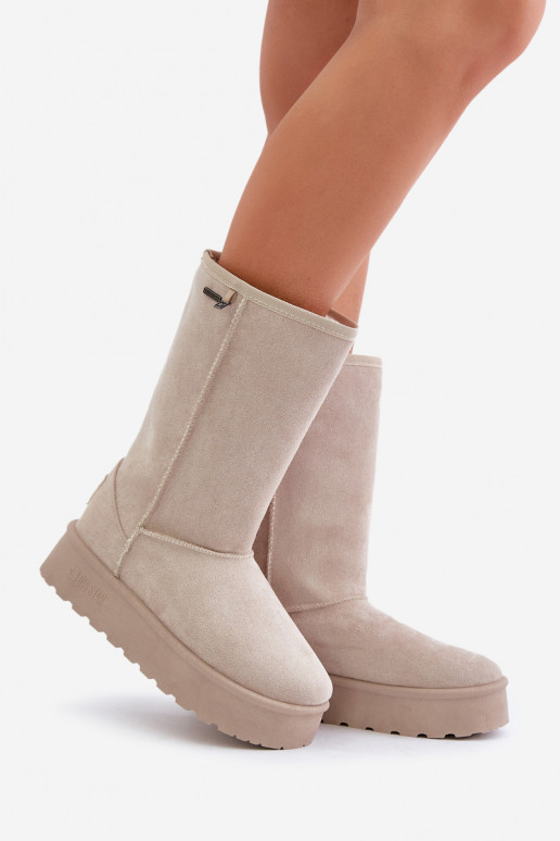  nööpidega lumesaapad platvormiga Big Star OO274894 Elevandiluu värvi