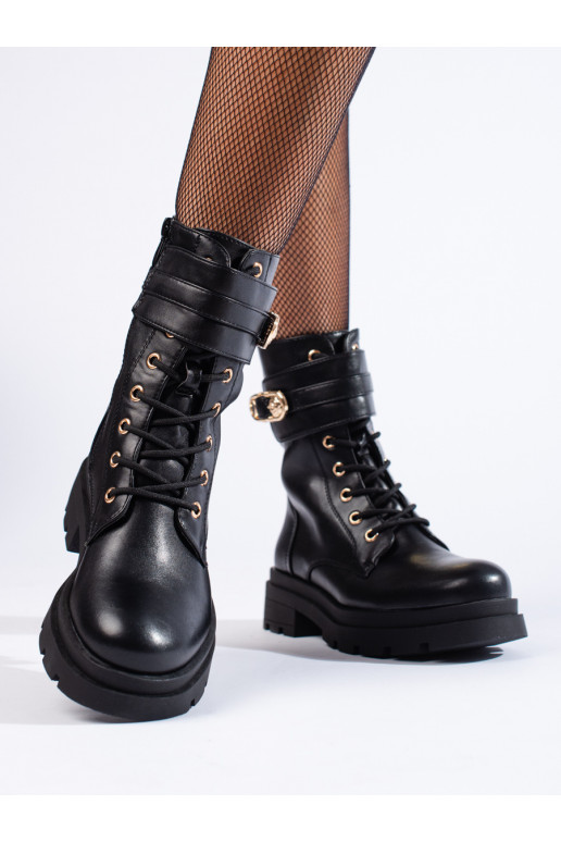 säärsaapad naiste saapad Mustad ökonahast