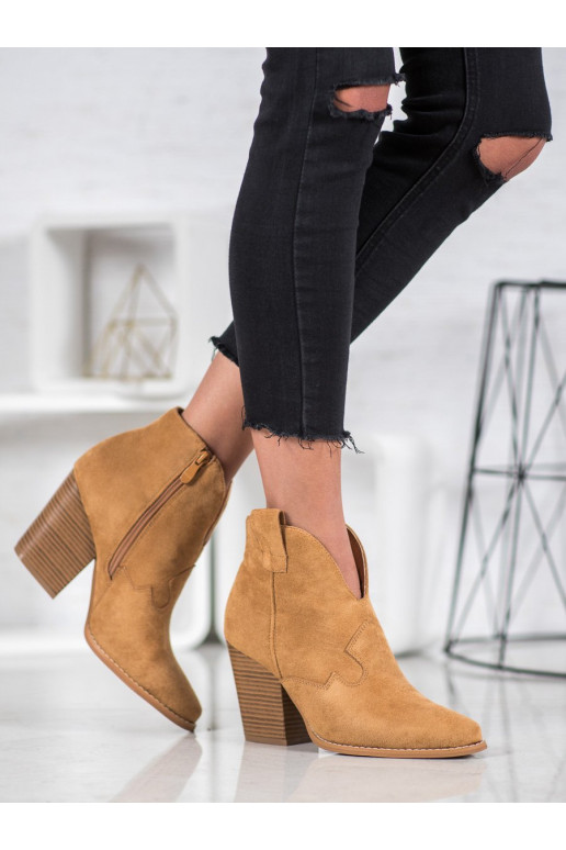 seemisnakhsed Kauboistiilis saapad kõrge jämeda kontsaga