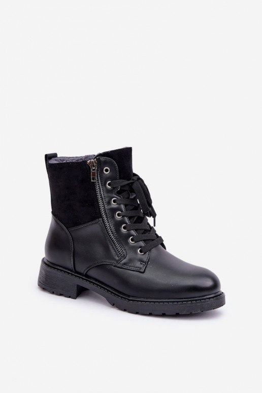 voodriga Naiste poolsaapad laiade nööridega Eko   Must Naoise