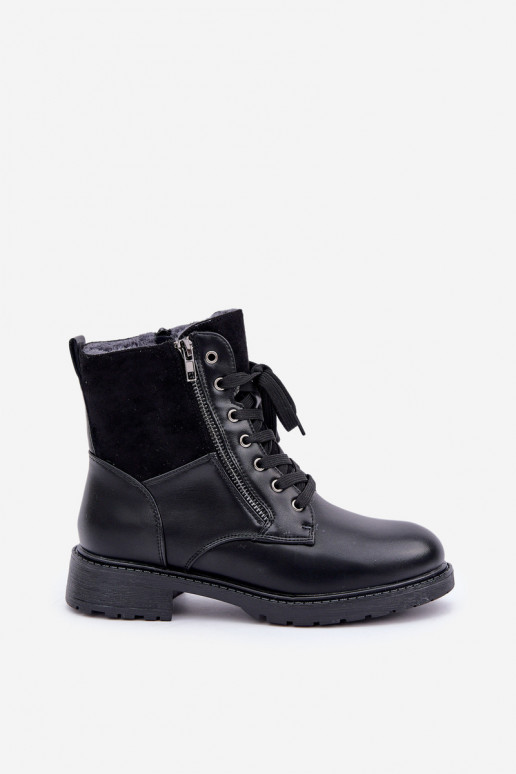 voodriga Naiste poolsaapad laiade nööridega Eko   Must Naoise