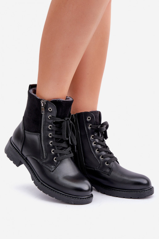 voodriga Naiste poolsaapad laiade nööridega Eko   Must Naoise