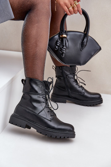 voodriga Naiste poolsaapad Z Przypinkami Na Sznurowaniu Must Irivina