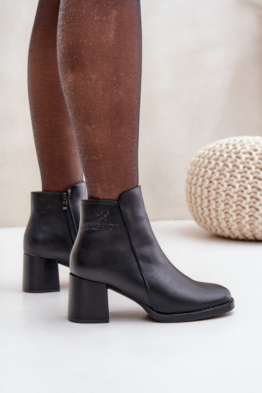 voodriga Naiste poolsaapad kõrge jämeda kontsaga Must Feliveth