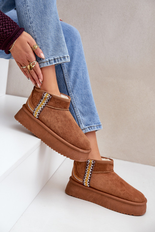 nööpidega lumesaapad platvormiga mustriga pruunid värvi Udra