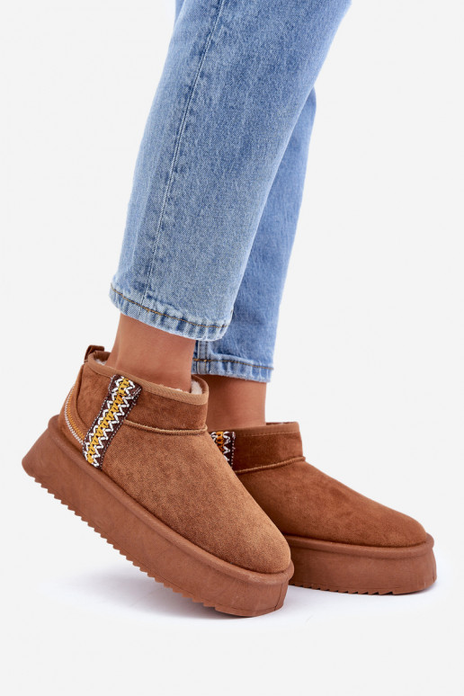 nööpidega lumesaapad platvormiga mustriga pruunid värvi Udra