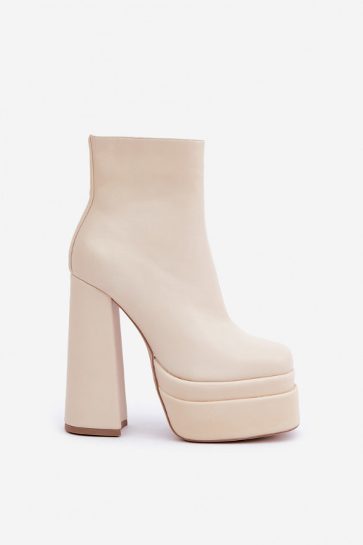 Naiste poolsaapad platvormiga I  voodriga Elevandiluu värvi Selahra