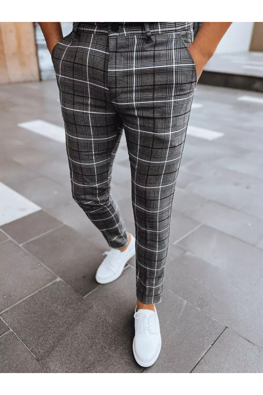 Meeste ruudulised chino püksid, tumehall