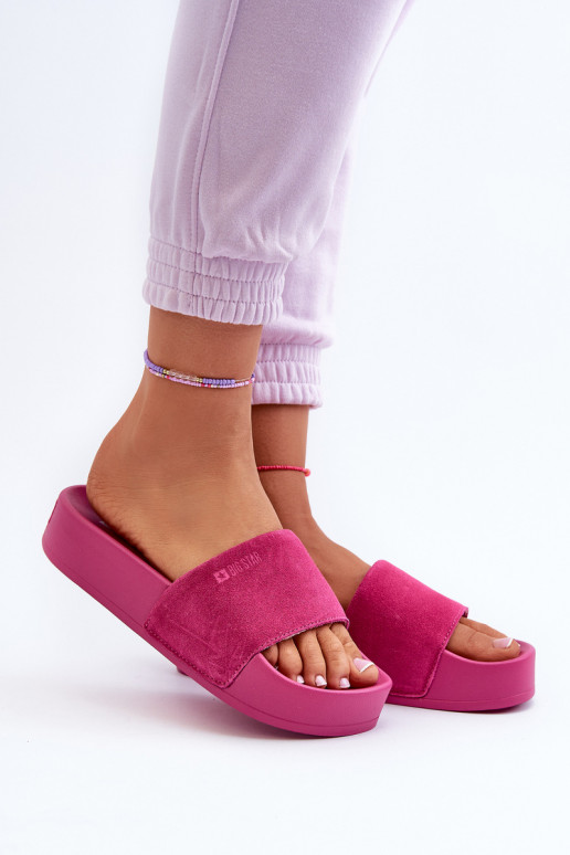 Big Star NN274A672 fuksia sametised naiste platvormsussid