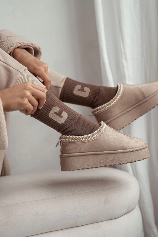 Sokid  Frotte Z Literą C pruunid värvi