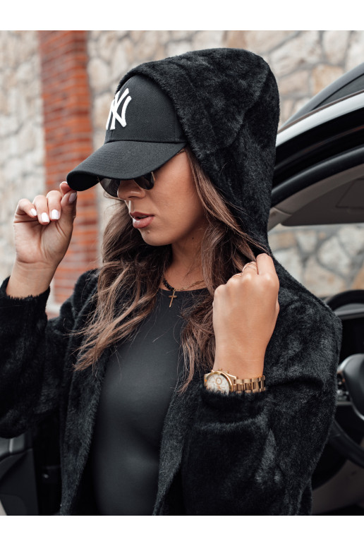 Naiste pikk kapuutsiga mantel MELBY must Naiste pikk kapuutsiga mantel MELBY must