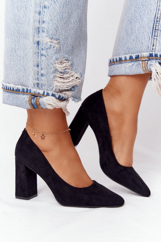 Kingad kõrge jämeda kontsaga Sergio Leone PB216 Must