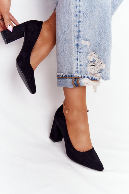 Kingad kõrge jämeda kontsaga Sergio Leone PB216 Must