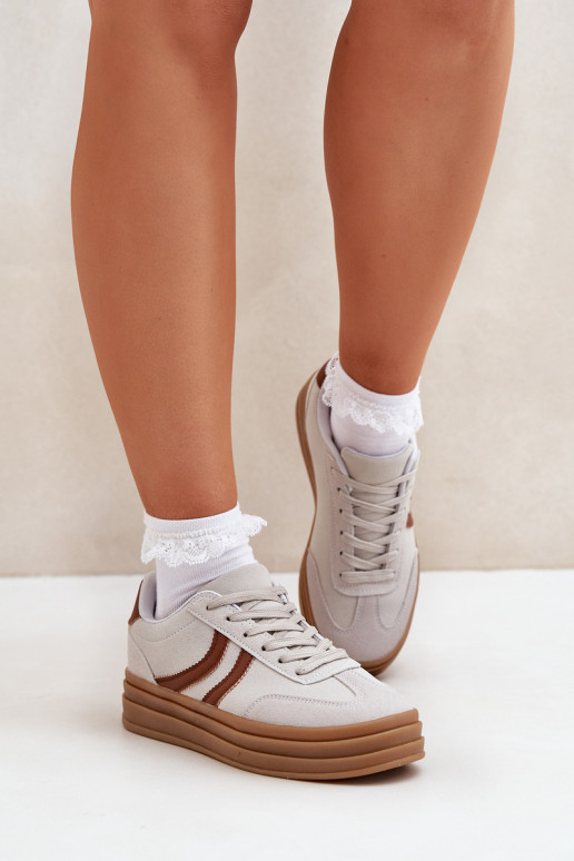 Stiilsed sneakerid mudeli kingad platvormiga halli värviga DoriĮa