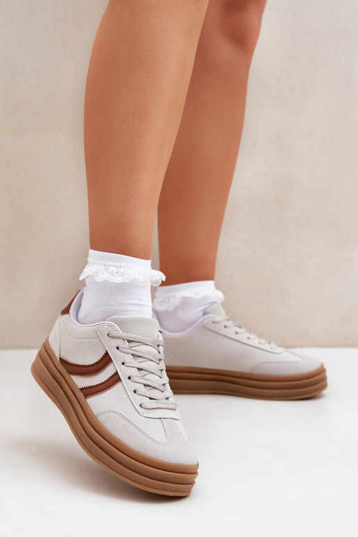 Stiilsed sneakerid mudeli kingad platvormiga halli värviga DoriĮa