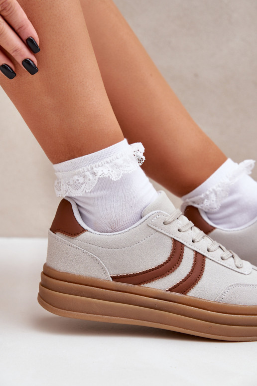 Stiilsed sneakerid mudeli kingad platvormiga halli värviga DoriĮa