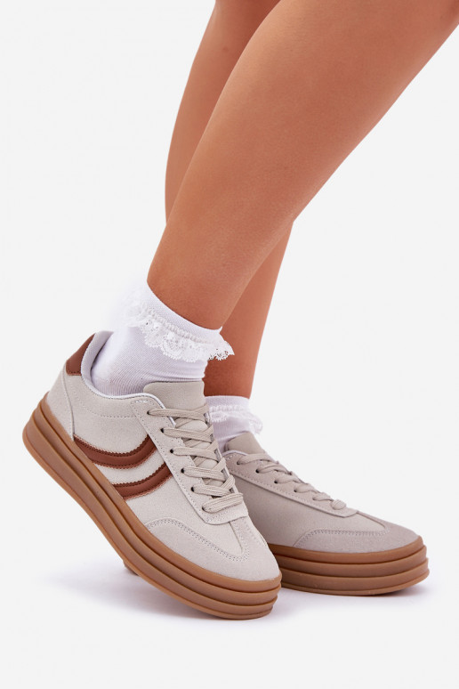 Stiilsed sneakerid mudeli kingad platvormiga halli värviga DoriĮa