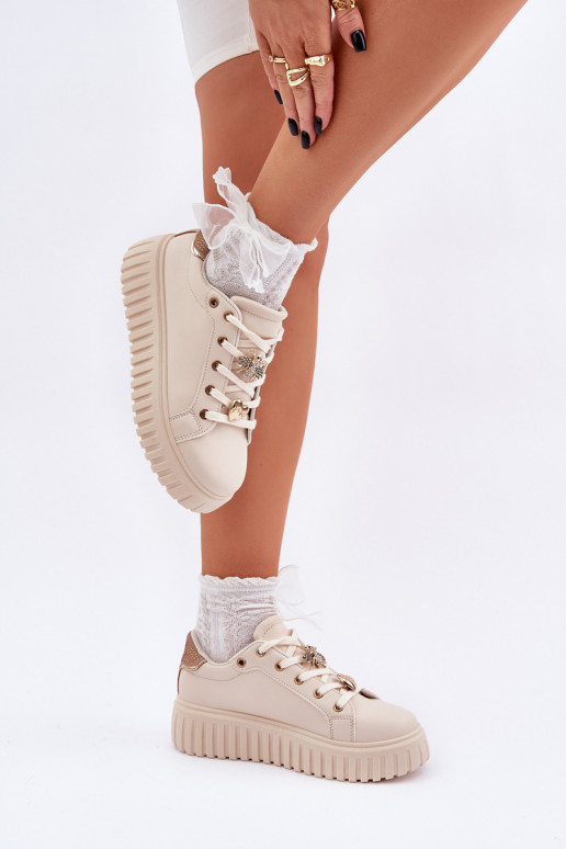 Sneakerid mudeli kingad naistele Z kinnitustega liiva värviga Grelesi