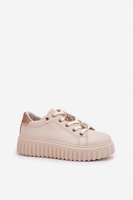 Sneakerid mudeli kingad naistele Z kinnitustega liiva värviga Grelesi