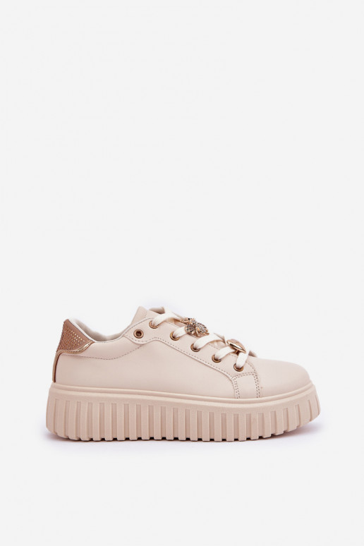 Sneakerid mudeli kingad naistele Z kinnitustega liiva värviga Grelesi