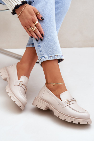 naiste mokassiinid eko-nahast beeži värvi Savethira