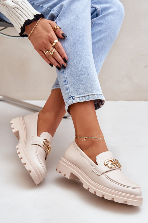 naiste mokassiinid Ze Kuldset värvim Detalem beeži värvi Trionna naiste mokassiinid Ze Kuldset värvim Detalem beeži värvi Trionna